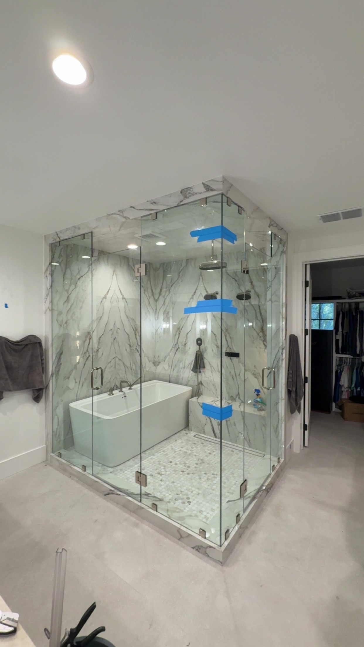glass shower and bath enclosure